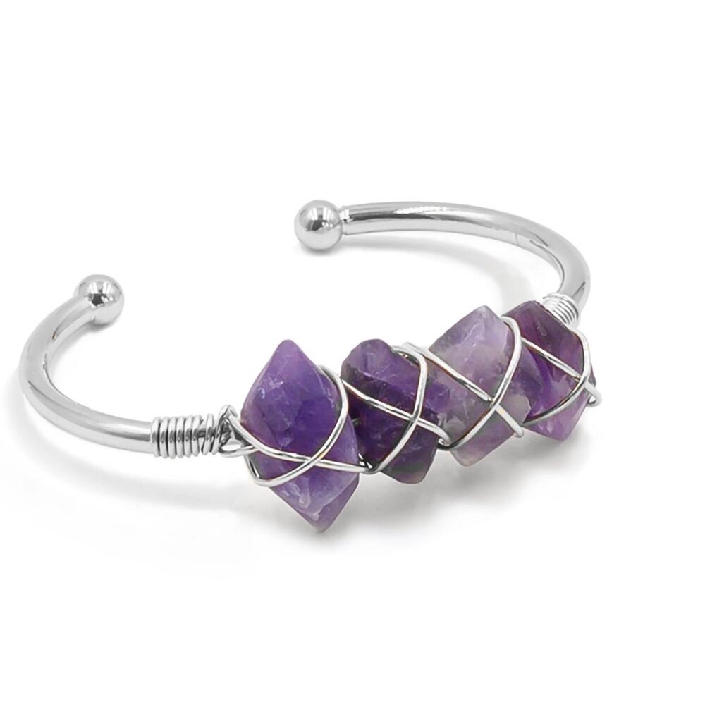 RETAIL $65 Kinsley Armelle Devi Collection Silver Mulberry Bracelet*Amethyst